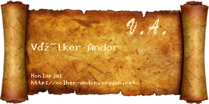 Völker Andor névjegykártya