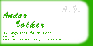 andor volker business card