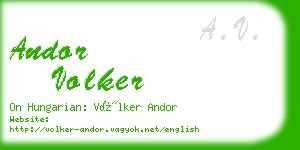 andor volker business card